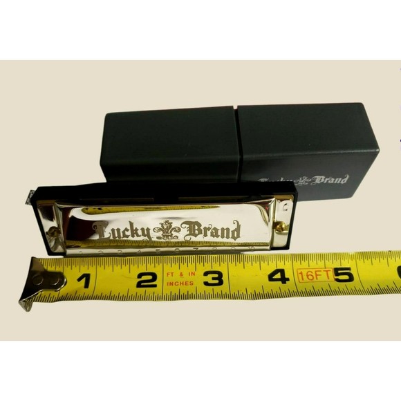M. Hohner Harmonica LUCKY BRAND Exclusive Chrome  New In Original Case KEY of C - Picture 6 of 15